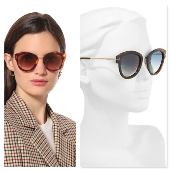 New Tom Ford Mia Rounded Havana Sunglasses - Picture 8 of 16